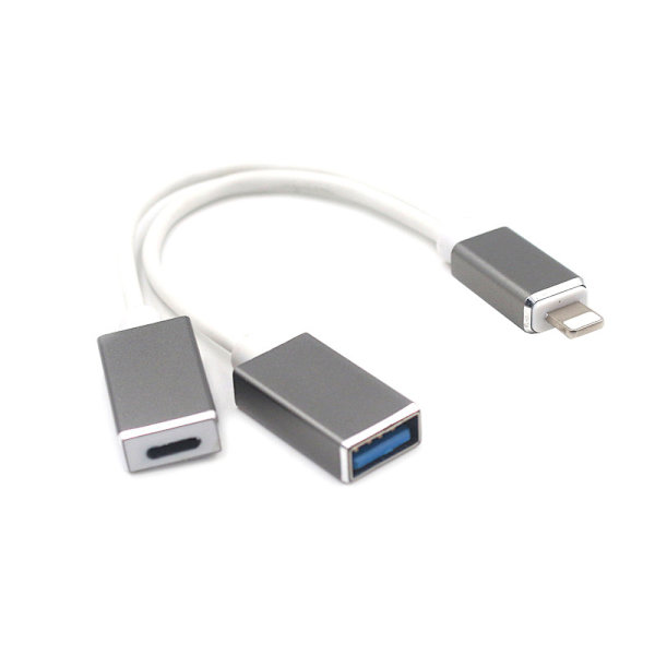 USB OTG-laddningskabel för iPhone iPad iOS 15 Piano Mikrofon Audio Interface Keyboard Drum Mixer