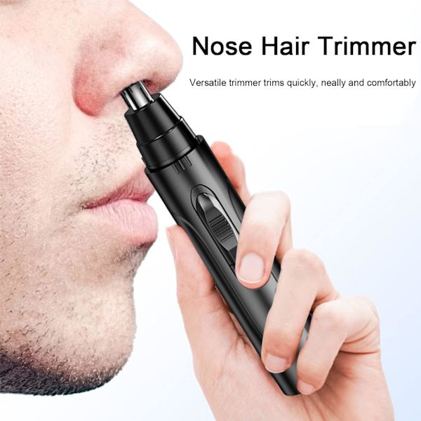 Næse- og Ørehårtrimmer (12,8 cm), Elektrisk Næse- og Ørehårtrimmer, USB Opladbar, Smertefri Øjenbrynstrimmer til Mænd og Kvinder