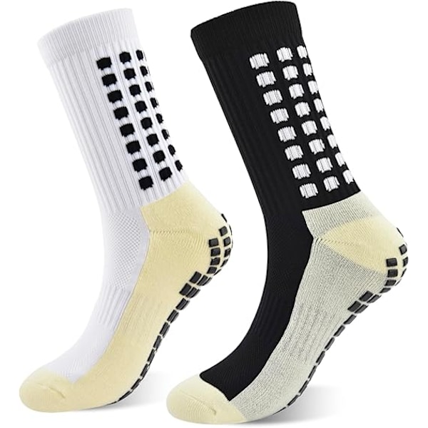 2 Par Unisex Anti-Slip Fodboldsokker Anti-Blister Sportsokker Basketball Hockey Vandreture Trekking Åndbare Sportsokker til Mænd Kvinder