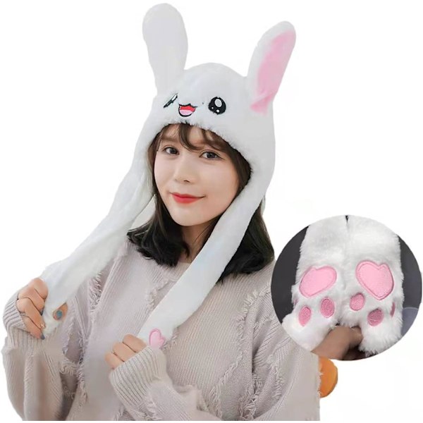 Sjov Hoppedyr-Plush Beanie Hat til Kvinder og Piger, Kan Bruges som Sjov Påske/Halloween/Julehat Gave