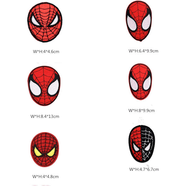 Strykjärnsmärke 15 st Strykjärnsmärken Spider Man Broderad lapp för DIY Anpassa kläder T-shirt Jeans Ryggsäck Barnjacka