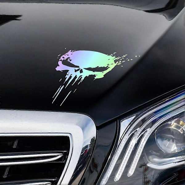 Molten Skull Skull Klistermærker Pakke med 2 stk. til Bil eller Motorcykel Gradient farve