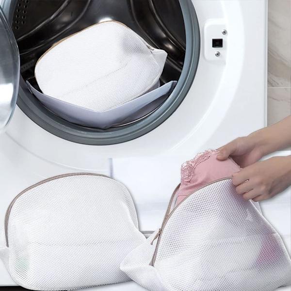Pakke med 2 Mesh Vaskesekker for Sko, Vaskemaskin Vaskesekker Vasknett med Glidelås for å Beskytte Sko