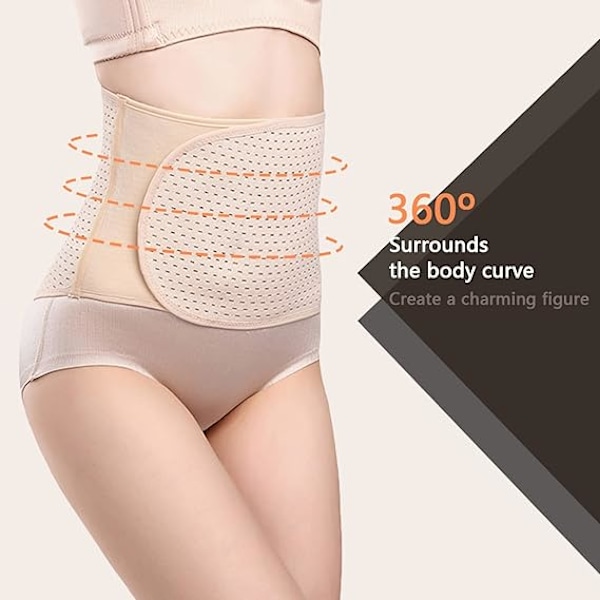 Postpartum bälte, beige färg, andningsbart justerbart bälte för kvinnor, postpartum stöd kejsarsnitt återhämtningsbälte, buk korsett bantning shapewear