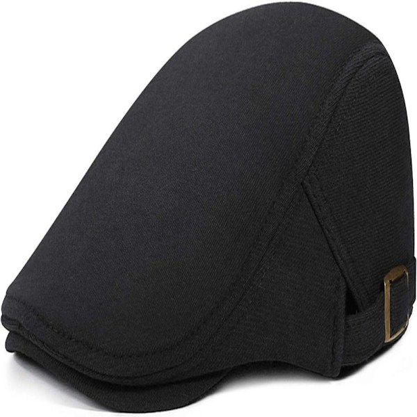Herrar Beret Cap Justerbar Platt Vintage Lvy Hat black