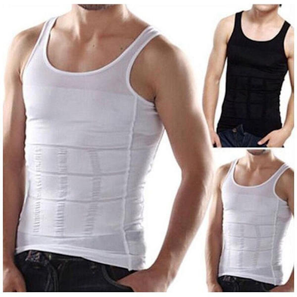 （M）Herr 1 st Slimming Flat Stomach Invisible Shirt Abdo Slimming Shirt Kompression Undershirt