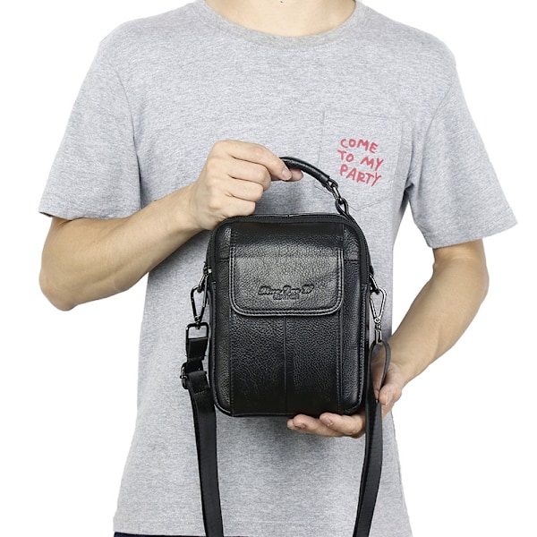 Herr Crossbody Väskor Läder Messenger Bag Liten Herr Handväskor Crossbody Axelväska Herr Crossbody Väska för Business Messenger Bag för Fritid