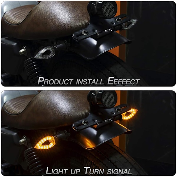 (11*3cm) 4 stk. Universal Motorcykel LED Blinklys Retro Transformerende Signal Lys Pil 12V Transformerende Indikator Lys Universal