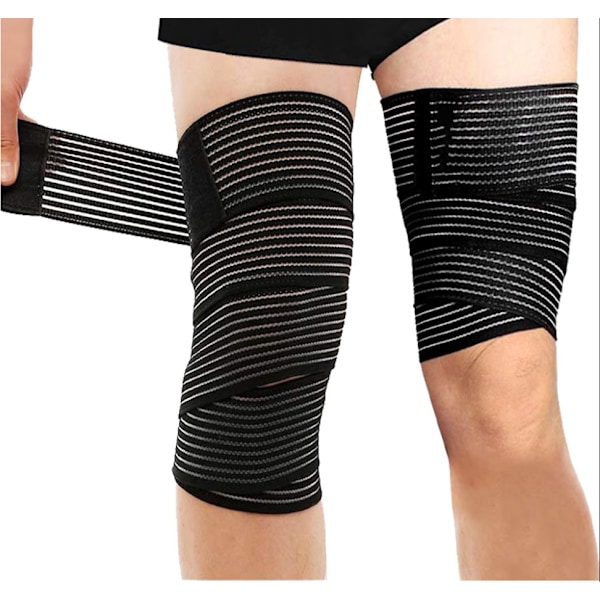 Sett med 2 knebeskyttere for Sport & Vektløfting & Fitness Svart 180 cm