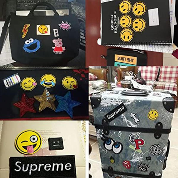 Broderi-lapp 26 stk Emoji-udtryk Sy Jern-på-lapper Børns Jern-på-Ecusson til Tøj T-shirt Jeans Jakke Taske DIY