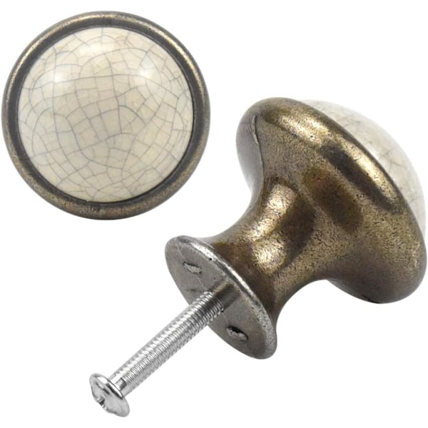 1 stk Keramisk Skuffeknagg, 33MM Rund Skuffeknagg, Vintage Møbelknagg, Dørknagger, Møbelhåndtak for Skap Kjøkken, Barn