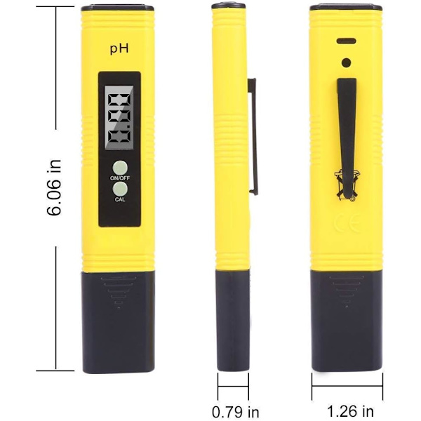 Professionel pH-Tester, Automatisk Kalibreringsfunktion og 0,00-14,00 Måleområde til Vand, Akvarium, Hydroponik, Swimmingpool Måling