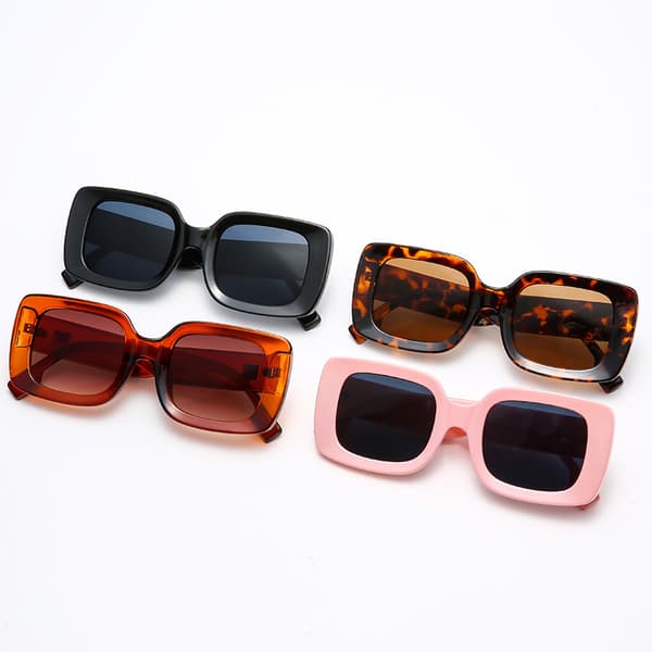 Leopard Print - Oversize Solbriller til Kvinder UV400 - Moderne og Klassiske Solbriller med Stor Ramme