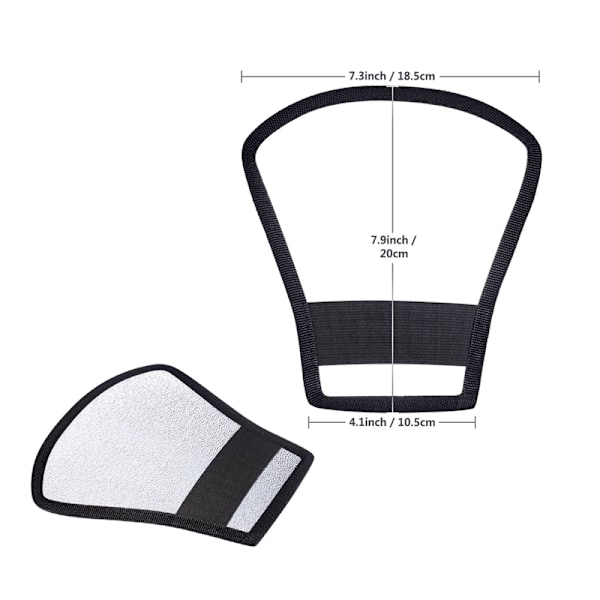 2 Stykker Softbox Flash Diffuser 25X25X21 cm Fleksibel Hvid Reflektor og 18X20X10 cm Dobbeltsidet Reflektor Sølv/Hvid Universal Montering, Sølv/Hvid