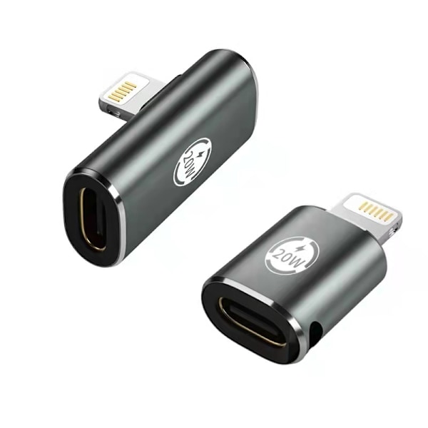USB c till Light-ning, stödjer 20W PD, snabbladdningsfunktion för i-Phone i-Pad i-Pod-serien kompatibel (2Pack i-OS Phone hane adapter till USB Type-C F