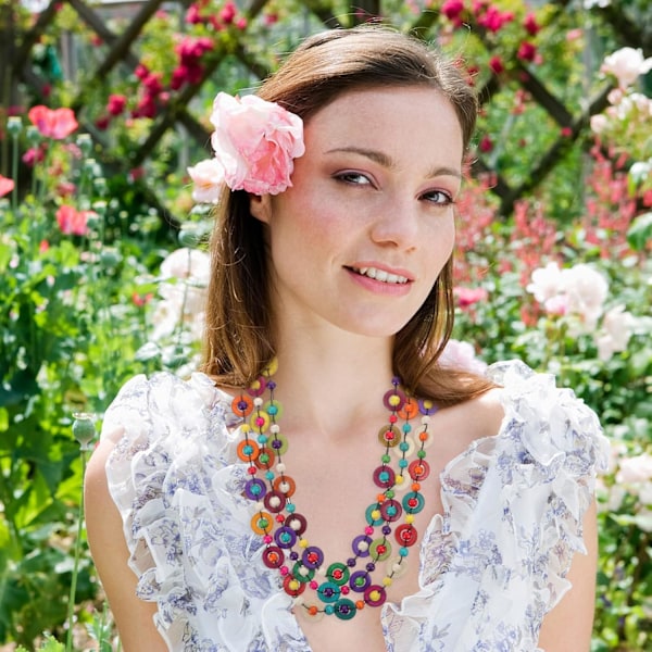 Bohemisk retro-stil halsband handgjord kokosnöts träpärla strandhänge