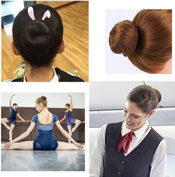 20 stk. Hårsnet, Sorte Usynlige Bun Net Elastisk Kant Mesh til Danser og Sygeplejerske