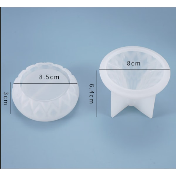 Silikon Oppbevaringsboks, Silikon Smykkeform med Epoksy Resin Lokk, Resin Smykkeskrin Dryppform