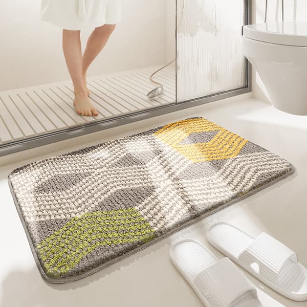 Grøn Dance-50*80cm-Antislip Bademåtte, Blød Mikrofiber Brusemåtte, Vandabsorberende, Maskinvaskbar