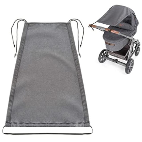 Universal Stroller Sun Shade - Carrycot Sun Shade Sail,Anti UV 50+ Protection Coating,Adjustable Blind Function,Flexible Canopy - Heather Gray