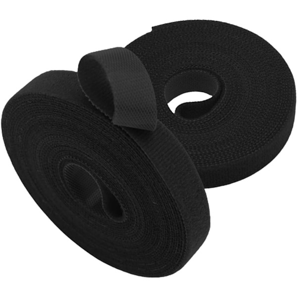 2-pack trädgårdsväxtbindningar, rullar med återanvändbar nylontejp för klätterväxter - 10 mm x 10 m - svart
