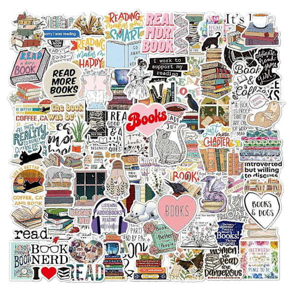100-pack Blandade Vinylklistermärken för Laptop, Telefon, Vattenflaska, Skateboard, Resväska, Gitarr, Matta, Söta, Estetiska, Vattentäta, Scrapbook Vinylklistermärken