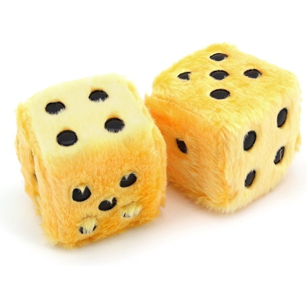 (Gul)Päls Tärning att Hänga för Bil Inredning Dekoration, Inredning Vägg, Kylskåp Yta, Flera Färger att Välja Mellan Polka Dot Mönster