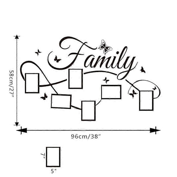 Familjefoto Väggdekaler med Fotoram för Sovrum Hem Vardagsrum Inredning Familj