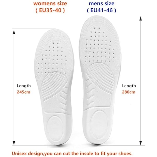 2 Par - Høyde 2,5 cm, passer for sko størrelse 35-40 - Øk Innleggssåle Høyde 1,5 cm/2,5 cm/3,5 cm Pustende Komplett Sko Øk Innvendig Pute Hæl