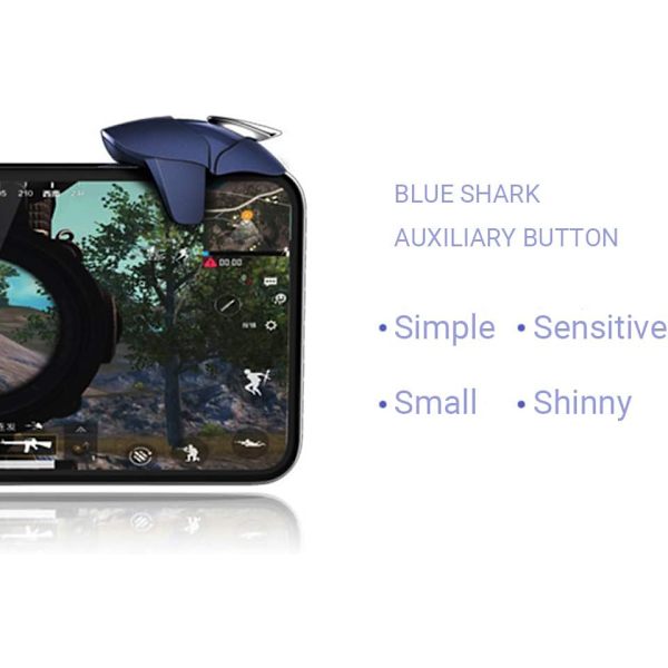 Mobil Trigger Game Controller PUBG L1R1 Trigger Trigger Shoot Mobiltelefon Gamepad Universal Joystick för Android och iOS, Blå Haj