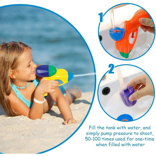 Vandpistol lille (12 stk.), vandpistol legetøj, pumpe vandpistol, vandpistol til børn og voksne, vandpistol til swimmingpool strand