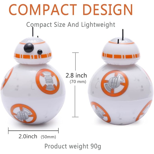 Star Wars BB-8 Grinder Krydderkværn, Urtekværn med Pollenopsamler 2\", Fremstillet af Holdbar Zinklegering, til Urter, Pollen, Blomster, Sort Gave