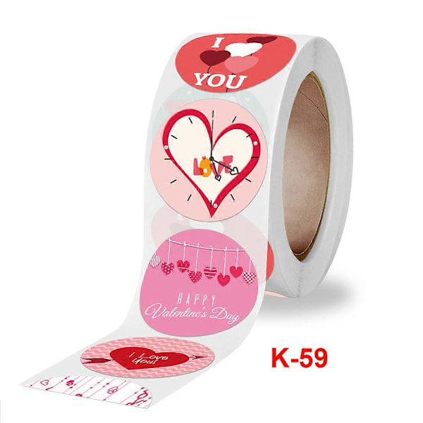 JEG ELSKER DEG Klistremerker Rull 500 stk, 6 Farger Valentinsdag Klistremerker, 1 Tomme Selvklebende Kjærlighetsklistremerke for Forlovelse Bryllupsdag Bursdagsfest Dekorasjon
