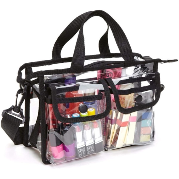Transparent EVA Kosmetikpose Bærbar Rejse Makeup Opbevaringspose til Kvinder og Piger Vandafvisende Toilettaske Skuldertaske til Strandrejse