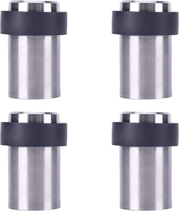Gulv-dørstopper 6 cm Rustfrit Stål Dørstopper Dørstopper (Pakke med 4)