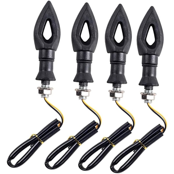 (11*3cm) 4 stk. Universell Motorsykkel LED Blinklys Retro Transformerende Signal Lys Pil 12V Transformerende Indikator Lys Universell