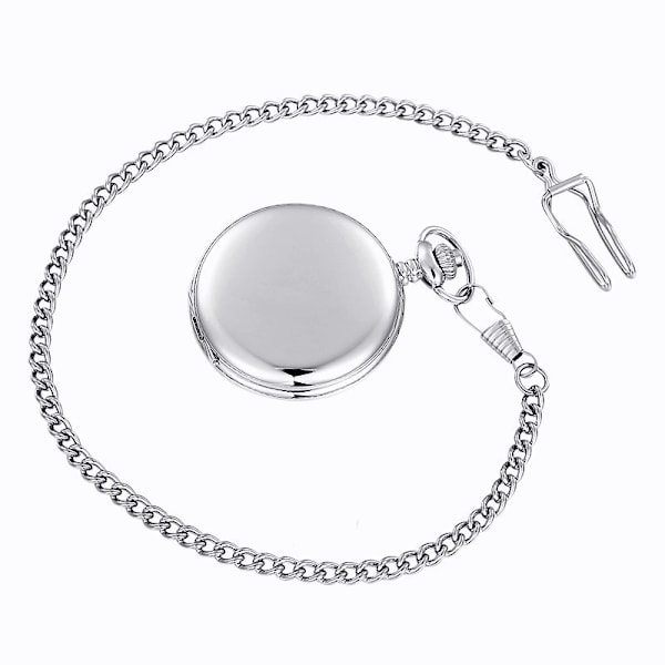 Hänge Halsband Fickur Fickur Rund Polerad Kvarts Enkel Siffra Slät Omslag Chic Legering Silver Färg för Män Kvinnor