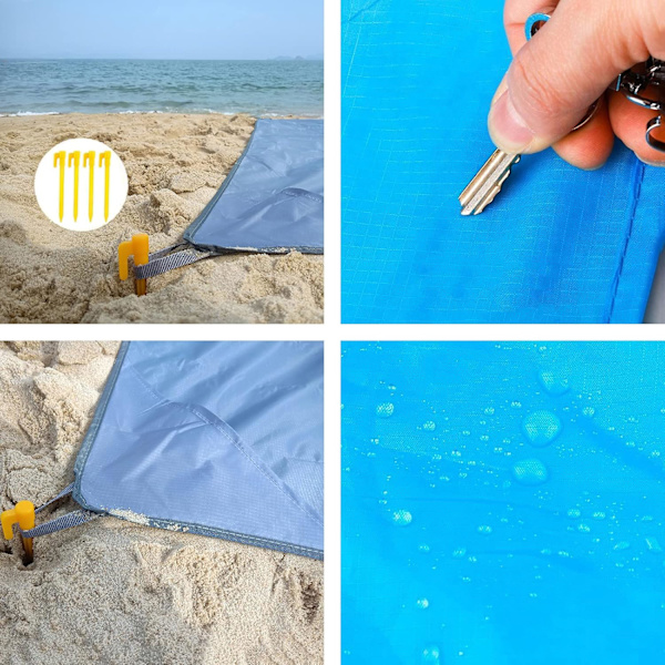 Piknikteppe Strandmatte Piknikmatte, Strandteppe Ekstra Stor Piknikteppe 200 x 140 cm, Kan Brukes Hage Strand Utendørs Camping og
