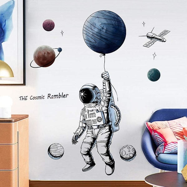 3D Astronaut Väggdekor Som Väggdekoration För Sovrum Vardagsrum Barnrum, DIY Konst Väggdekor Väggdekorationer