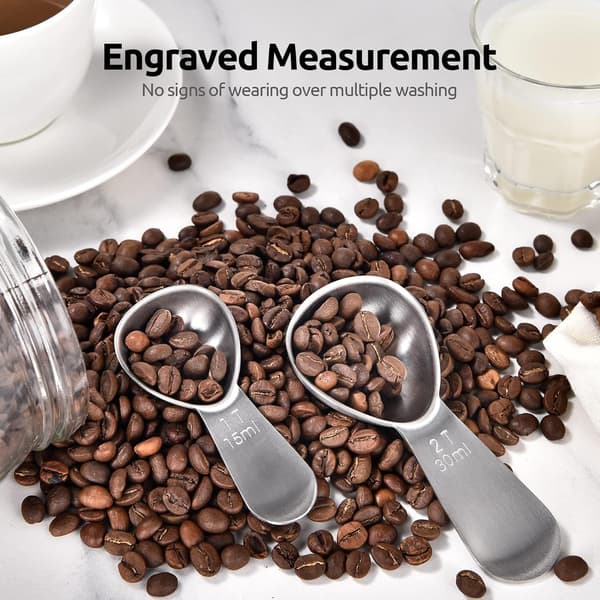 15 ml & 30 ml Kaffeemåleske i Holdbart 18/8 Rustfrit Stål
