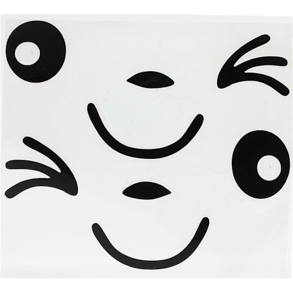 2 st 3D Bilspegeldekaler Smiley Ansikte Dekal Svart