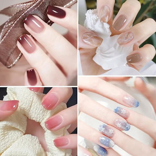 Nagelkonst svampborste dubbelhuvud svampborste nagellack gradient renderingsverktyg Inkluderar 4 utbytbara borsthuvuden Nagelkonstborste Naglar Nageltillbehör