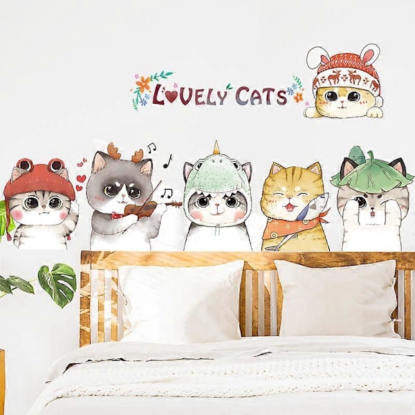 Kattungar Väggdekaler, Anime Barnkammare Väggkonst, Väggmålningar för Bebisar, DIY Dekoration för Barnrum, Affisch Väggkonst för Födelsedagsfest Dekoration, Väggdekor,