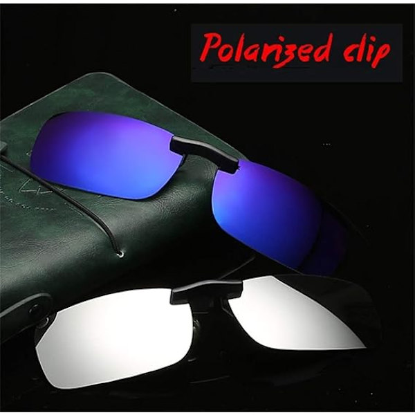 Mørkegrønne unisex polariserte solbriller med klips, egnet for menn og kvinner, nattseende for utendørs/kjøring/fiske, vanlige briller