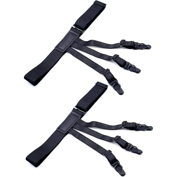 Herrar clips för skjortor och strumpor justerbar längd svart 2-pack