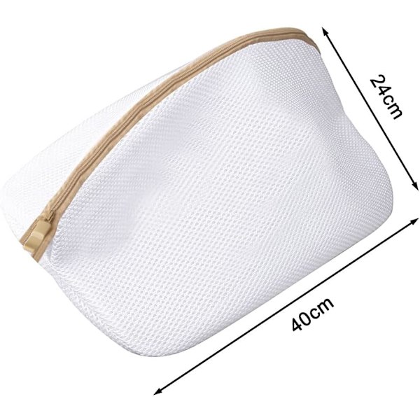 Pakke med 2 Mesh Vaskesekker for Sko, Vaskemaskin Vaskesekker Vasknett med Glidelås for å Beskytte Sko