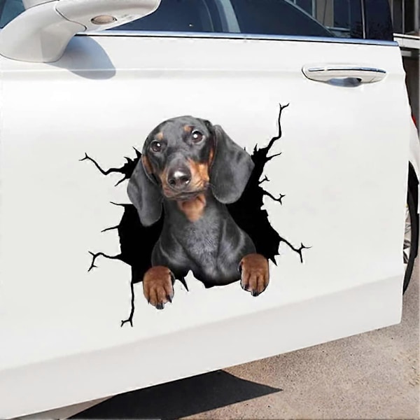 4 st Hundbilsdekaler 20cm*20cm, 3D Labrador Bildekaler Personliga Dekaler Roliga Fransk Bulldog Bildekaler Realistisk Hund Vinyl Fönsterdekal