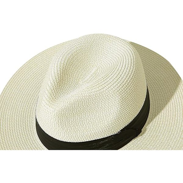 Dam och herr halmhatt Panama hatt sommar bred brätte solhatt Anti-UV för strand resor solhatt