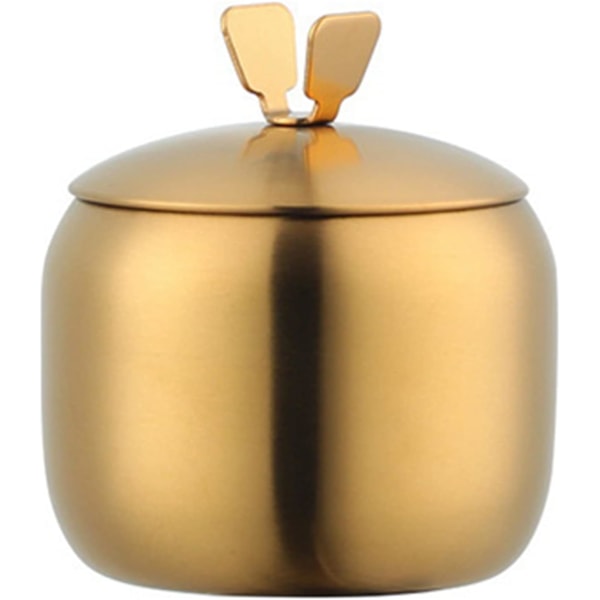 8,5*9,5 cm rostfritt stål köksburk för kryddor Vacker design Krydda Salt Socker Konserverad pepparburk Verktyg med lock A