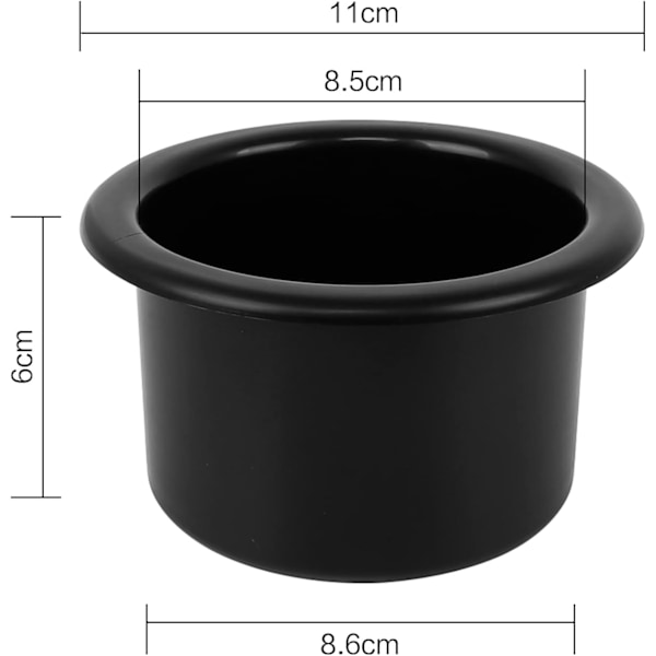 4 stk. plastik kopholder, drikkekopholder universal sort kopholder til bil båd sofa marine RV yacht (indvendig diameter: 8,5 cm)
